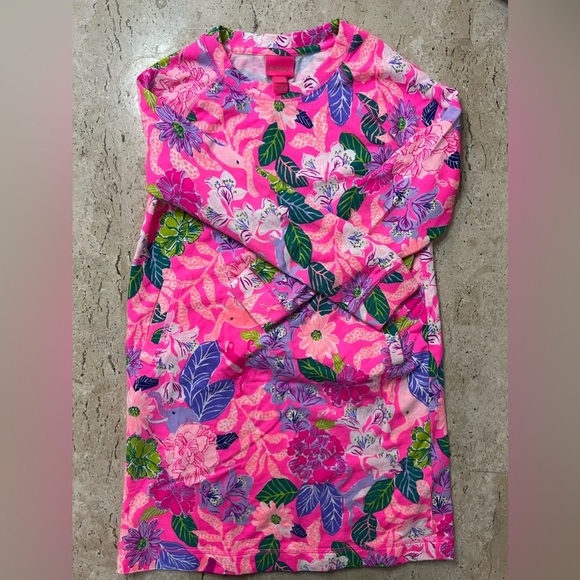 Lilly Pulitzer Best Of Friends MINI BEACH COMBER DRESS Pink Isle Girl XL 12-14 - Picture 1 of 5